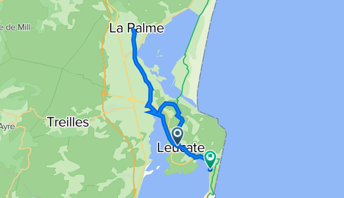 Leucate à La Palme avec retour par l'étang