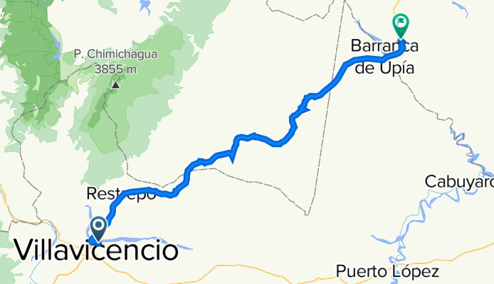 De Calle 39b 14-99, Villavicencio a Calle 11 10-45, Villanueva
