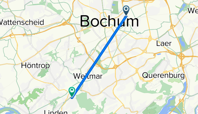 Gersteinring 1A, Bochum nach Hattinger Straße 591A, Bochum
