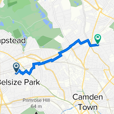 36 Belsize Ave, London to 125 Lady Margaret Road, London