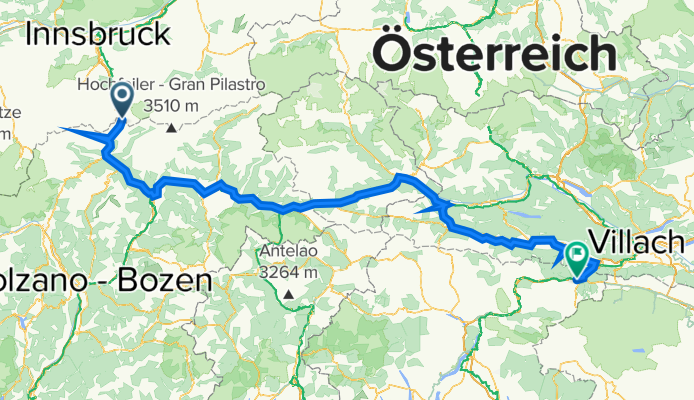 Brenner - Tarvis via: Toblach - Lienz - Gailpass - Kötschach (16'40, 265km, 1890mHo, 2510mHa)