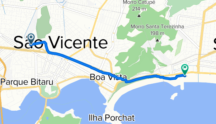 Rota de Avenida Vereador Lourival Moreira do Amaral, 65–215, São Vicente