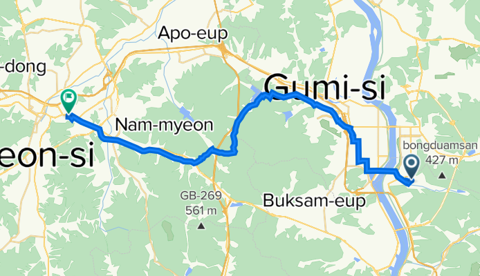 Yuka Seokjeog-eup 153-11, Chilgok-gun to Deokgok-dong 1152-2, Gimcheon