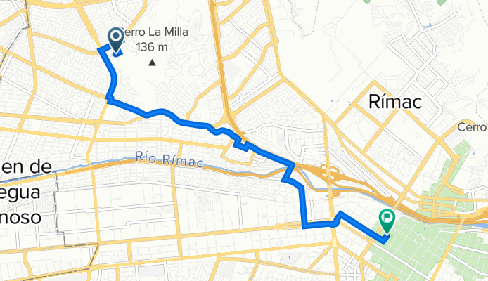 De Jirón Las Américas 1051, San Martín de Porres a Jirón Rufino Torrico 421, Cercado de Lima