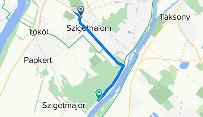 Petőfi utca 41, Szigethalom to Gesztenye köz 4, Tököl