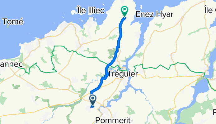 De Route du Moulin de la Flèche 3, Langoat à Hent Sant Gonéry 51, Plougrescant