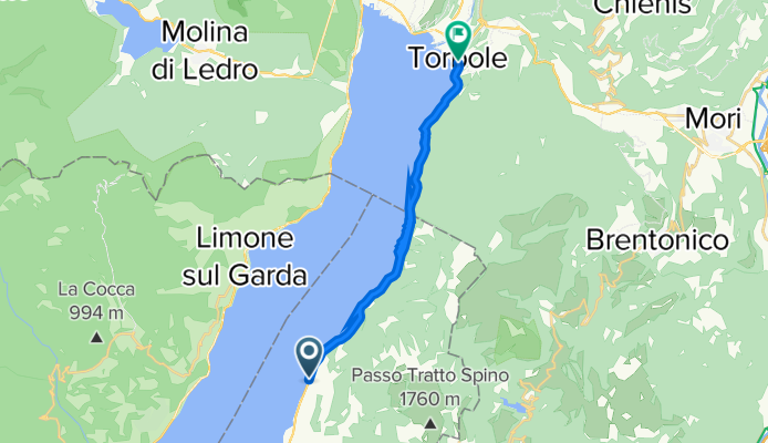 Via Gardesana 181, Malcesine to Via Lungolago Conca d'Oro 13, Nago-Torbole