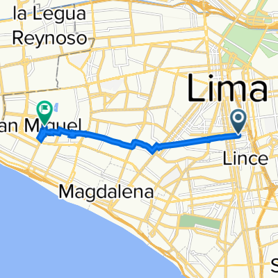 Ruta desde Jirón Enrique Barrón, Lima