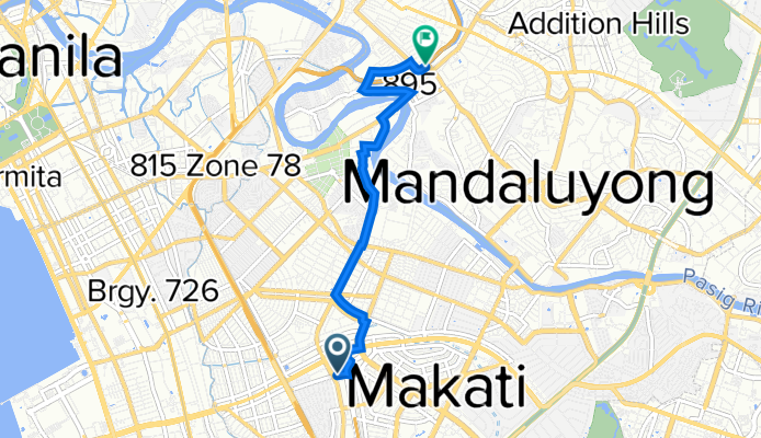 Dela Rosa Street, Makati City to Bacood-Mandaluyong Bridge, Manila