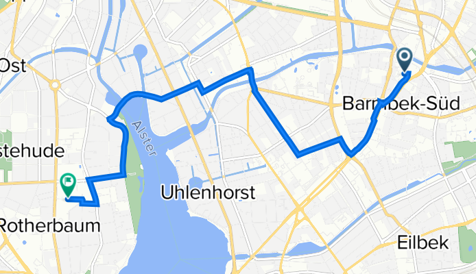 Maurienstraße 3, Hamburg nach Turmweg 2, Hamburg
