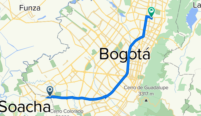 De Carrera 77h 20, Bogotá a Calle 124 18-62, Bogotá