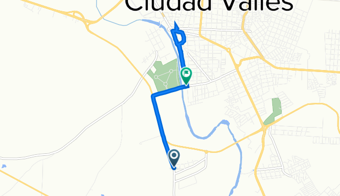 De SLP / Circuito Cañero Indígena a Calle Fray Andrés de Olmos 115, Ciudad Valles