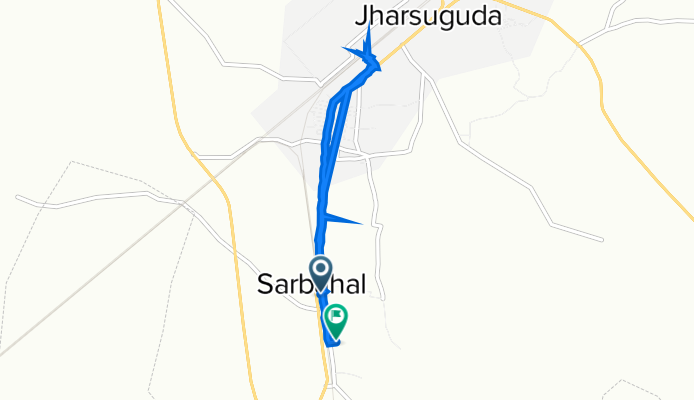 R2Q7+C8J, Jharsuguda to R2M7+RVC, Jharsuguda
