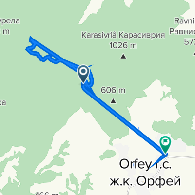Route to улица Еделвайс 1, Хисаря