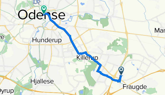 Nørrebjerg Runddel 49H, Odense SØ to Banegårdspladsen 1, Odense C