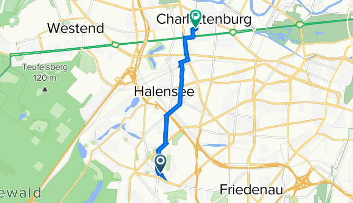 Friedrichshaller Straße 23, Berlin nach Zillestraße 69, Berlin