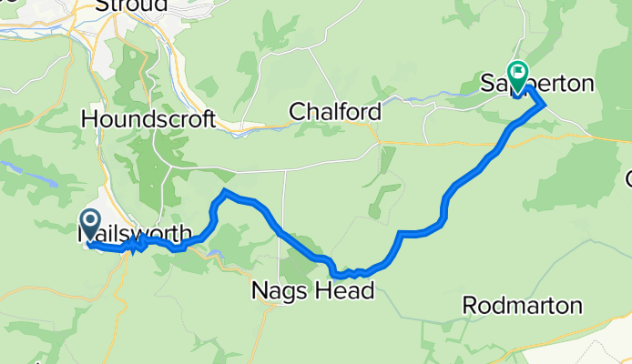Route from Green View, Shortwood Road, Stroud