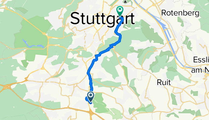 Schelmenwasenstraße 9, Stuttgart nach Wagenburgstraße 68–70, Stuttgart