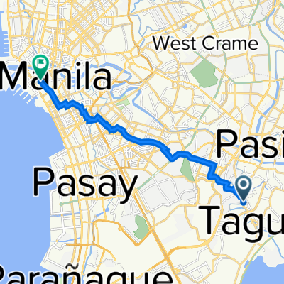Gen. Luna Street 50, Taguig to Real Street 1002, Manila