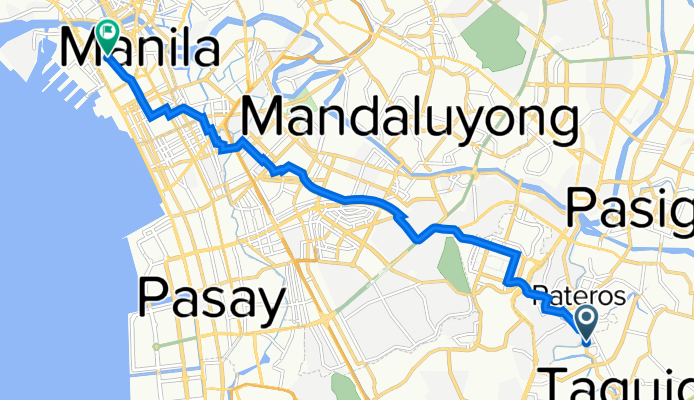 Gen. Luna Street 50, Taguig to Real Street 1002, Manila