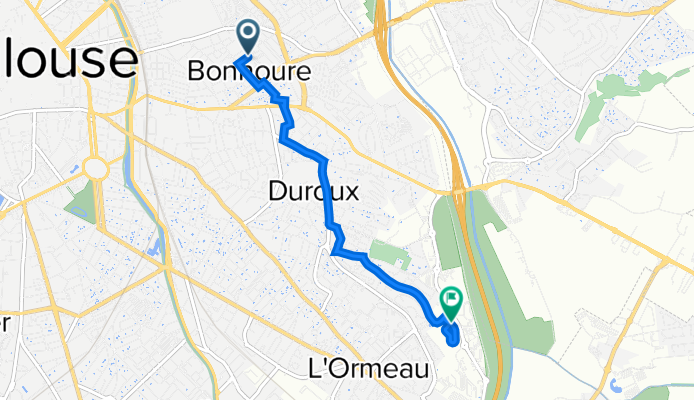 15 Rue Antoine Courthieu, Toulouse à 24 Impasse René Couzinet, Toulouse