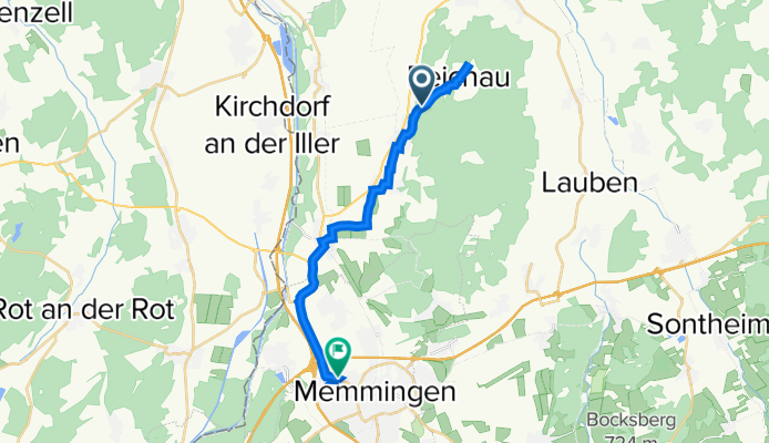 Route to Buxheimer Straße 95–113, Memmingen