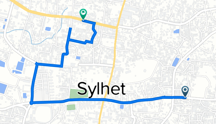 VVXG+P9J, Sylhet to WV48+8MH, Sylhet