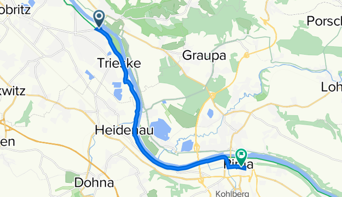 Berthold-Haupt-Straße 130, Dresden nach Doktor-Wilhelm-Külz-Straße 13, Pirna
