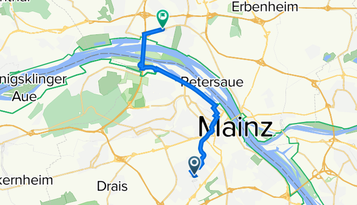 Hochstraße 2, Mainz nach Äppelallee 49, Wiesbaden