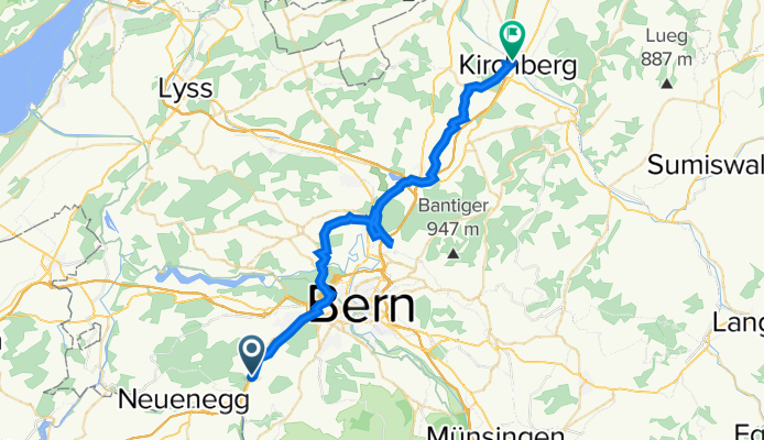 Freiburgstrasse 798, Oberwangen b. Bern nach Dammweg 11, Rüdtligen-Alchenflüh