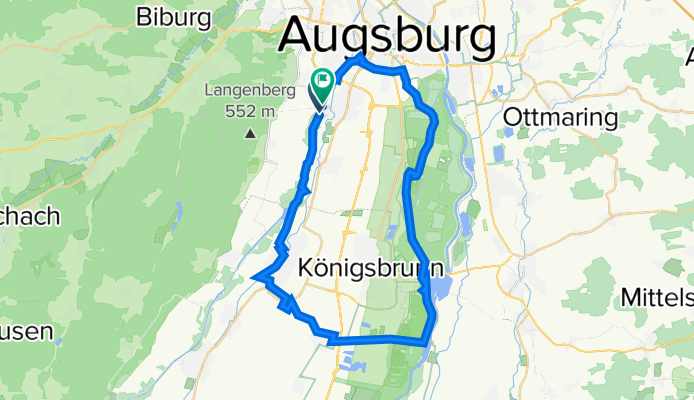 Route nach Wellenburger Straße 56, Augsburg