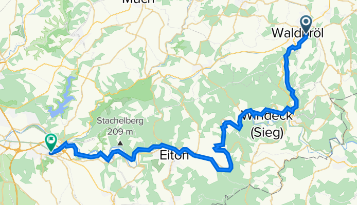 Waldbröl Hennef an der Sieg entlang