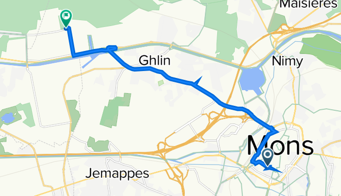Rue Lamir 22, Mons to Avenue Goblet, Mons