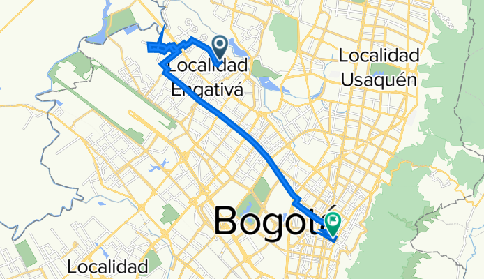 De Calle 87 95g-43, Bogotá a Carrera 9 61-65, Bogotá