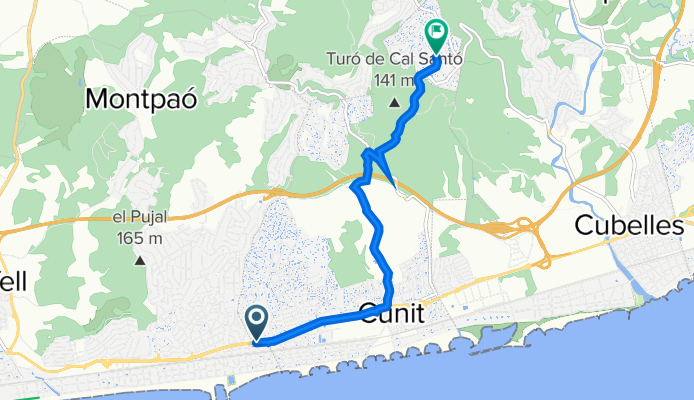 De Carretera Barcelona 151, Calafell a Carrer Tuca 18, Costa-Cunit