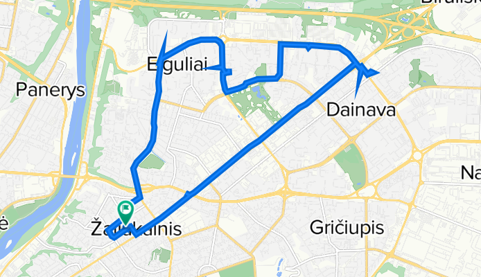 Kalniečių gatvė 27, Kaunas to Kalniečių gatvė 27, Kaunas