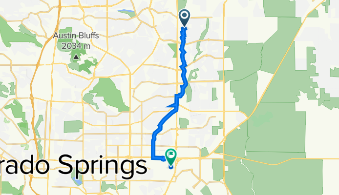 6180 Great Plains Dr, Colorado Springs to 210–264 Troy Hill Rd, Colorado Springs