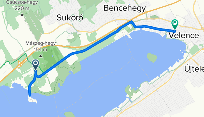 Route to Halász utca 1–7., Velence