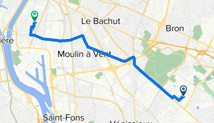 7 Rue Alice Guy-Blaché, Saint-Priest à 26 Rue Simone de Beauvoir, Lyon