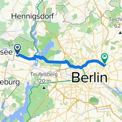 Route nach Naugarder Straße 38, Berlin