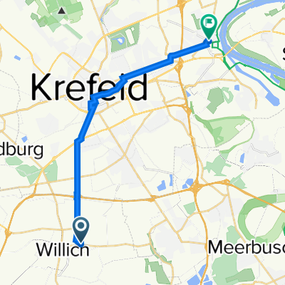 Mittelstraße 36, Willich nach Am Röttgen 25, Krefeld