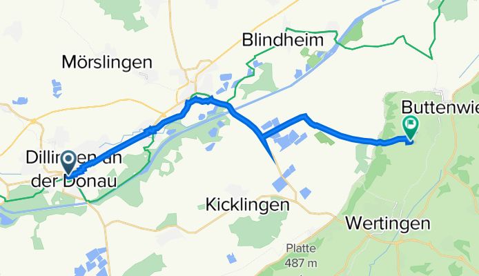 Regens-Wagner-Straße 8, Dillingen an der Donau nach Bachtal 6, Buttenwiesen