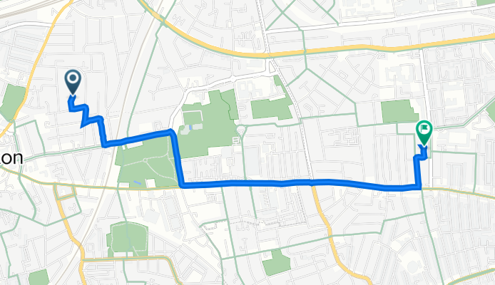 16 Maldon Road, London to 22 Collingbourne Road, London