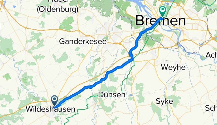 Harpstedter Straße 29, Wildeshausen nach Bahnhofsplatz 15, Bremen