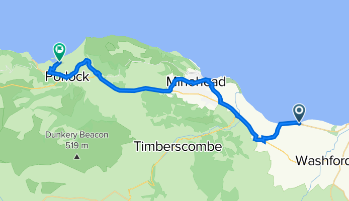 B3191, Blue Anchor, Minehead to South West Coast Path, Porlock, Minehead
