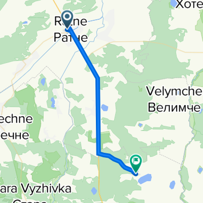 От вулиця Крайня 19, Ратне до Вулиця без назви