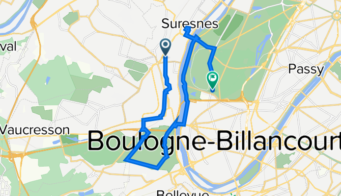 153bis Boulevard Henri Sellier, Suresnes à Route de Sèvres à Neuilly, Paris