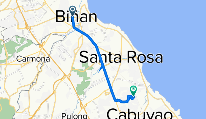 Route from Santo Domingo Street, Biñan City