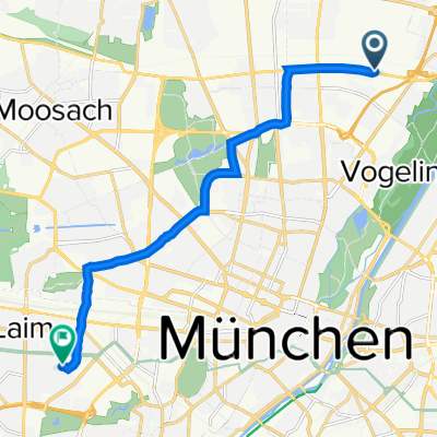 Frankfurter Ring 193A, München nach Hufnagelstraße 9, München