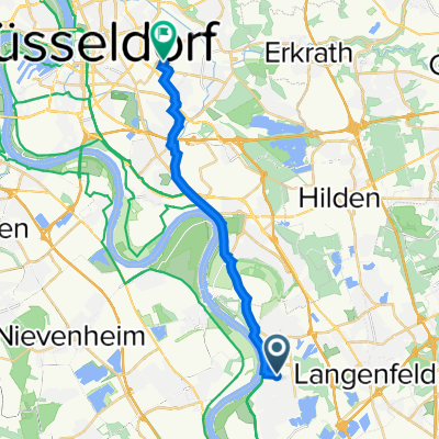 Route von Daimlerstraße 10, Monheim am Rhein
